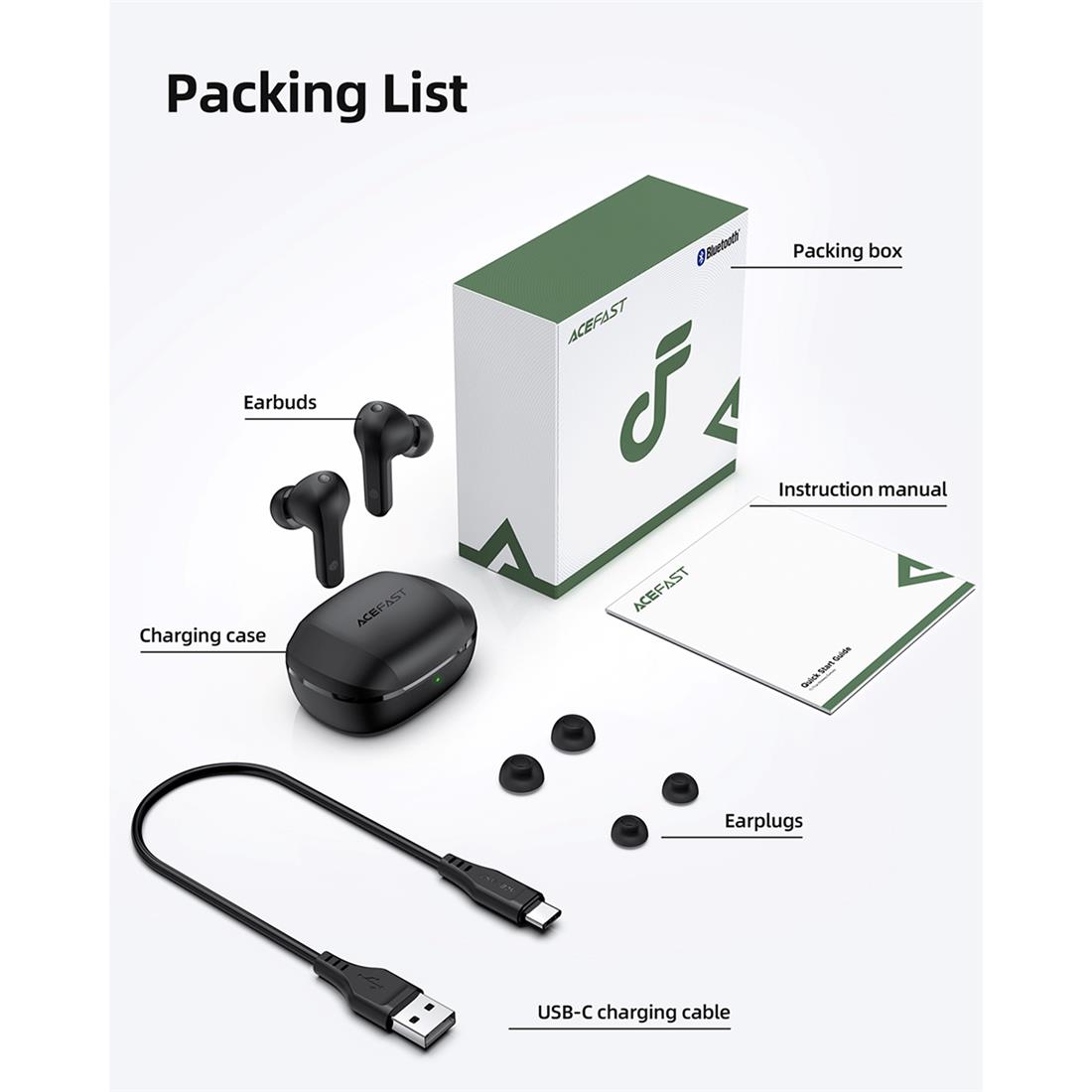 Acefast T2 Hybrid ANC Auricular Bluetooth con Reducción de Ruido - Imagen 3