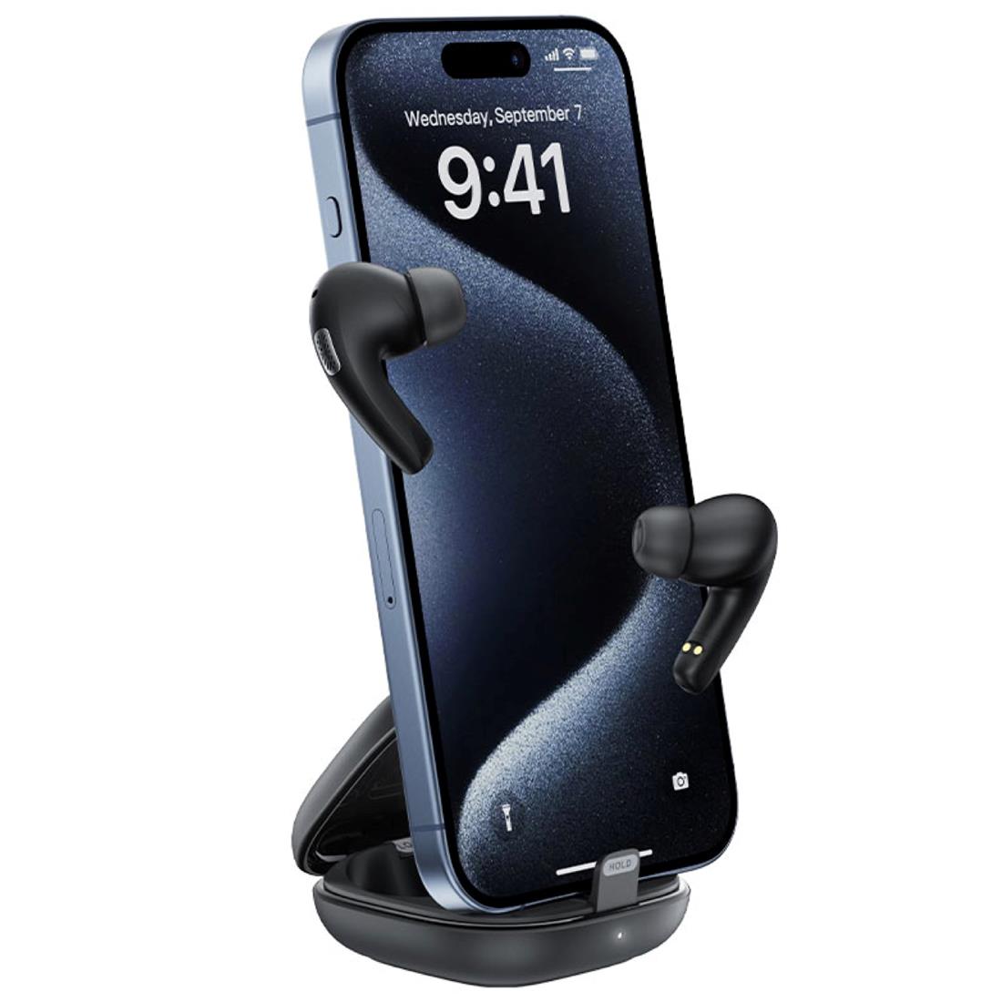 Acefast W4 Auricular Bluetooth con Noise Cancel y Estuche Soporte Negro - Imagen 6