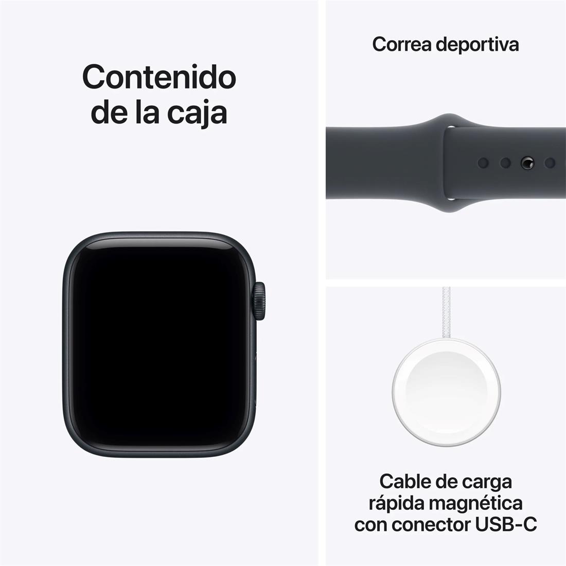 Apple Watch SE (3ªGen) GPS 44mm Midnight Aluminium Case M/L (MEHQ4QL/A) - Imagen 3