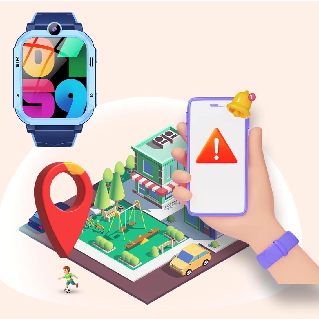 Blackview Z20 Smartwatch para Niños con GPS, Boton SOS y 4G Azul - Imagen 4