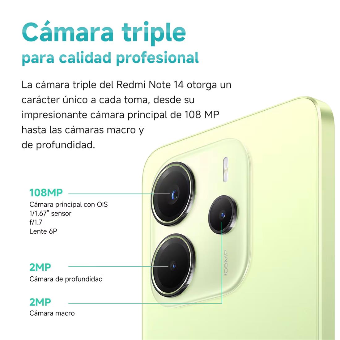 Xiaomi Redmi Note 14 6GB 128GB Lime Green - Imagen 7