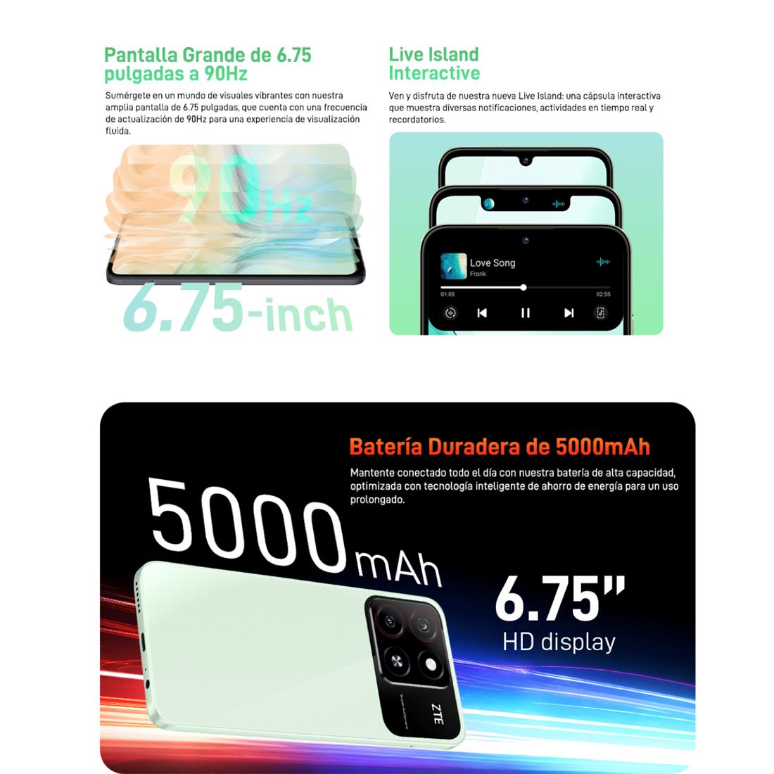 Zte Blade A35 6.75" 2+4GB 64GB Doble Cámara Starry Black - Imagen 4